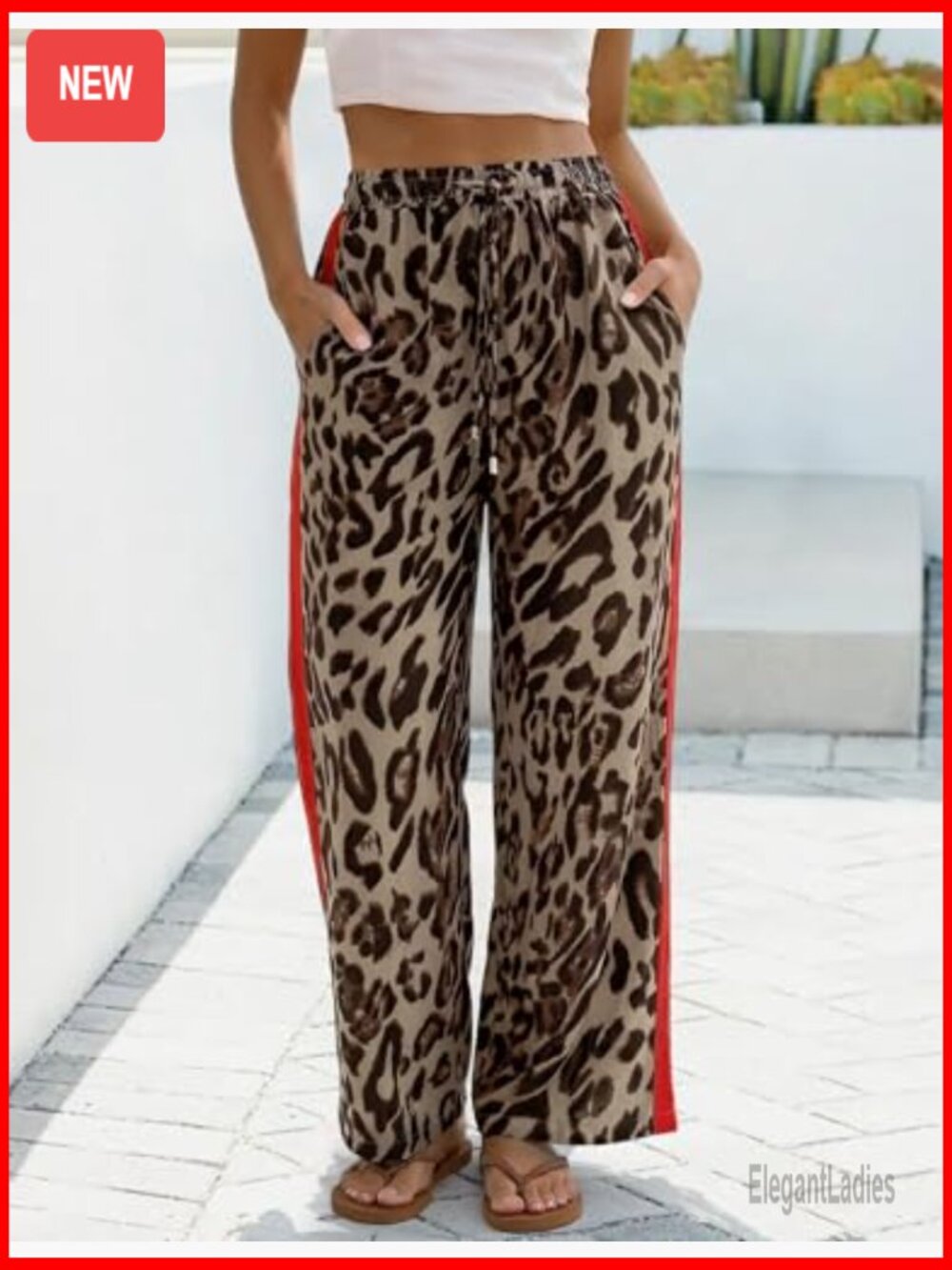 Wide Leg Palazzo Pants High Waisted Drawstring Casual Lounge Trousers - Picture 3 of 7